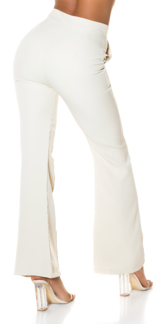 Elegant high-waisted business style flared pants Beige